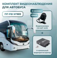 Комплект видеонаблюдения для автобуса c 2 камерами