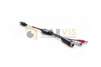 Кабель 4-pin (мама) — 4-pin (папа) + 1 audio + 1 power, 0,2 метра